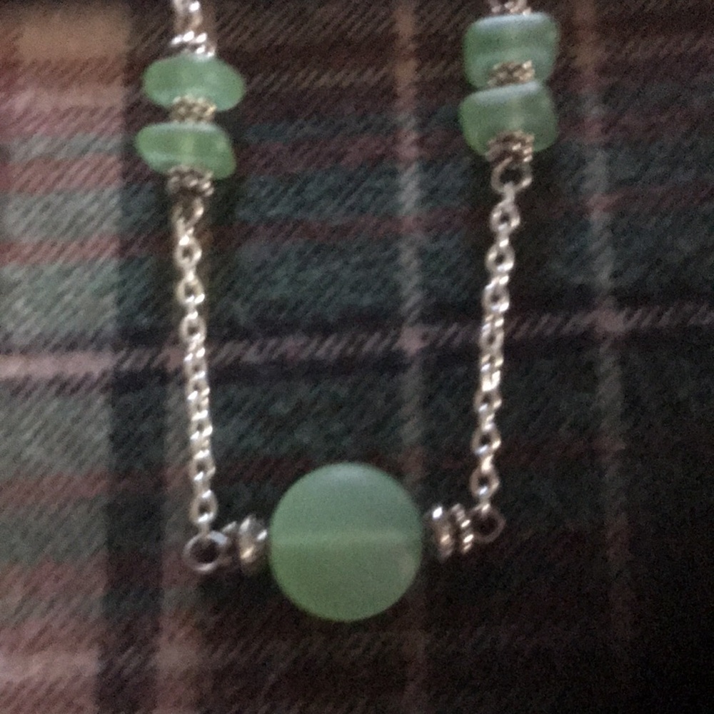 Light Green Sea Glass Necklace